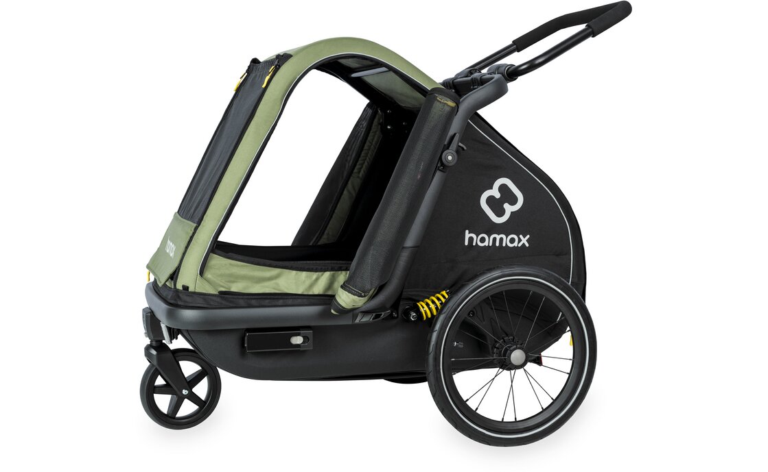 Hamax Pluto M Hundeanhänger mit Deichsel und Buggyrad – Image 4