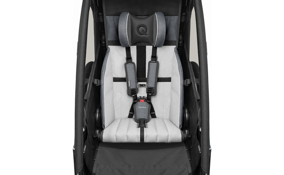 Qeridoo Sportrex 1 Limited Edition Jeans Blue – vielseitiger 1-Sitzer Kinderfahrradanhänger mit 3-in-1 Funktion, Komfort-Sitzsystem und hoher Sicherheit für Alltag und Touren.
