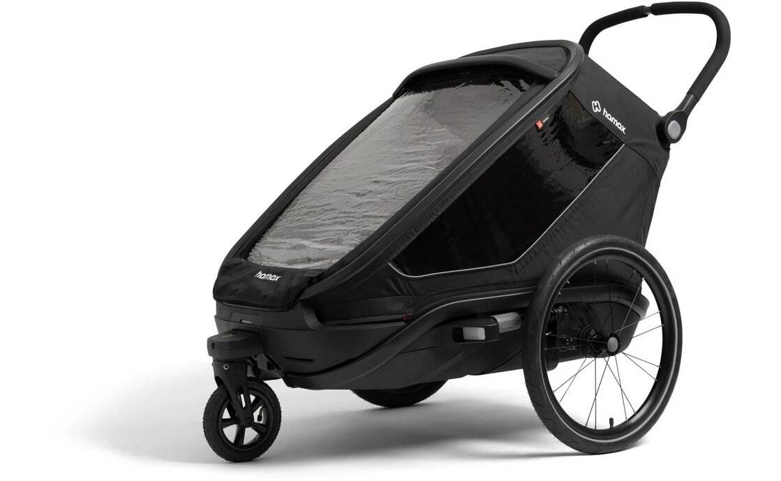 Hamax Outback Next Double Kinderanhänger mit Deichsel und Buggyrad – Image 5