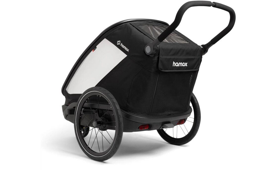Hamax Outback Next Double Kinderanhänger mit Deichsel und Buggyrad – Image 4
